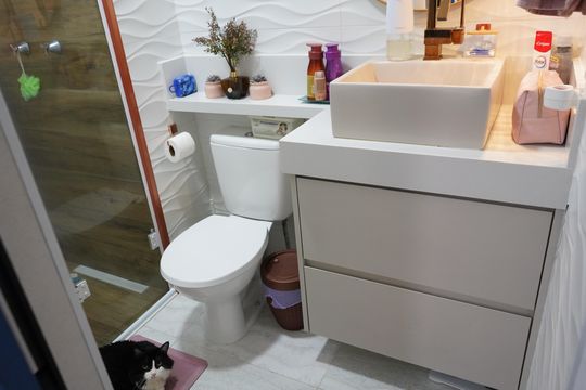 Banheiro da Suíte de apartamento à venda com 2 quartos, 57m² em Brás, São Paulo