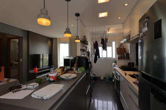 Cozinha de apartamento à venda com 2 quartos, 52m² em Utinga, Santo André