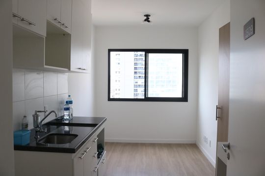 Sala e Cozinha Integrada de apartamento para alugar com 1 quarto, 24m² em Pompeia, São Paulo