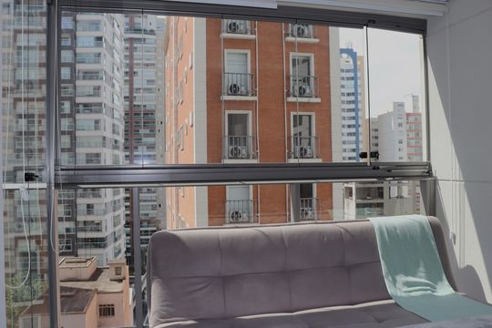 Varanda de kitnet/studio à venda com 1 quarto, 28m² em Consolação, São Paulo
