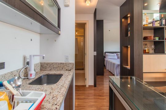 Cozinha de apartamento para alugar com 1 quarto, 34m² em Praia de Belas, Porto Alegre