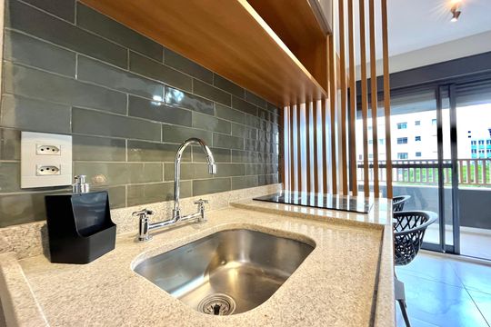 Cozinha de kitnet/studio à venda com 1 quarto, 26m² em Vila Clementino, São Paulo