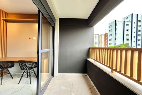 Varanda de kitnet/studio à venda com 1 quarto, 26m² em Vila Clementino, São Paulo