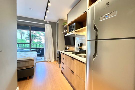 Cozinha de kitnet/studio para alugar com 1 quarto, 24m² em Vila Santa Catarina, São Paulo