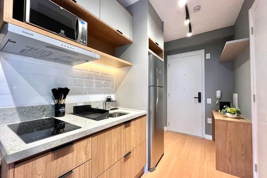 Cozinha de kitnet/studio para alugar com 1 quarto, 24m² em Vila Santa Catarina, São Paulo