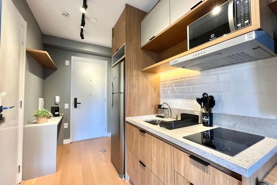 Cozinha de kitnet/studio para alugar com 1 quarto, 24m² em Vila Santa Catarina, São Paulo