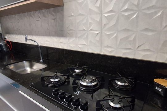 Cozinha de apartamento à venda com 3 quartos, 75m² em Vila Caminho do Mar, São Bernardo do Campo