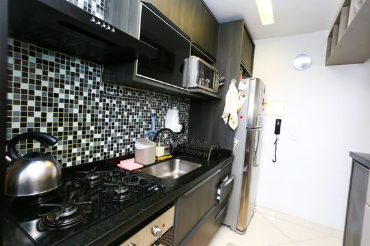 cozinha de apartamento à venda com 2 quartos, 69m² em Vila Sonia do Taboao, Taboão da Serra