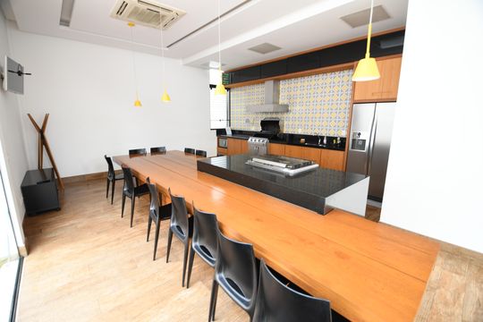 Área comum - Salão de festas de apartamento à venda com 1 quarto, 57m² em Cambuí, Campinas