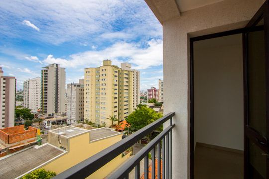 Varanda do quarto de apartamento à venda com 1 quarto, 41m² em Vila Valparaíso, Santo André