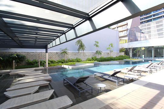 Área Comum - Piscina de kitnet/studio à venda com 1 quarto, 45m² em Vila Olímpia, São Paulo