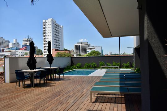 Área comum - Piscina externa de kitnet/studio para alugar com 0 quarto, 26m² em Vila Clementino, São Paulo