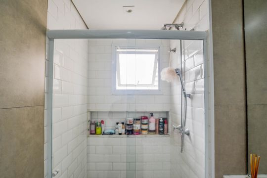 Banheiro da Suíte de apartamento à venda com 2 quartos, 63m² em Campestre, Santo André