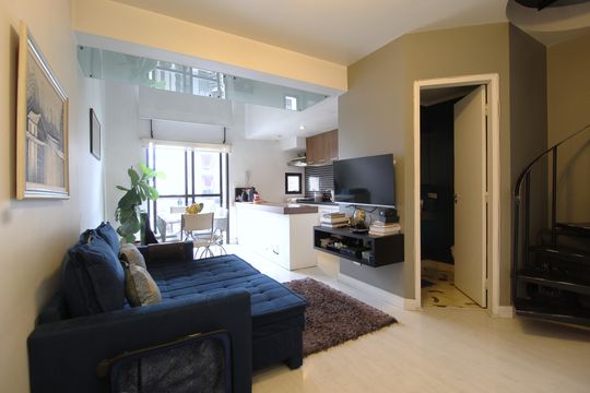 Sala de apartamento à venda com 1 quarto, 56m² em Moema, São Paulo