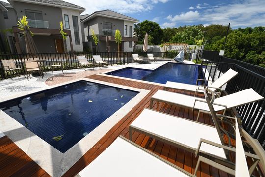 Área comum - Piscina de casa de condomínio à venda com 3 quartos, 155m² em Loteamento Santa Ana do Atibaia -- Sousas, Campinas