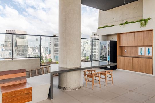 Área comum - Rooftop de apartamento para alugar com 1 quarto, 45m² em Pinheiros, São Paulo