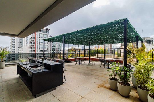Área comum - Churrasqueira de kitnet/studio à venda com 1 quarto, 18m² em Jardim das Acacias, São Paulo