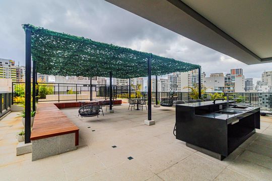 Área comum - Churrasqueira de kitnet/studio à venda com 1 quarto, 23m² em Jardim das Acacias, São Paulo