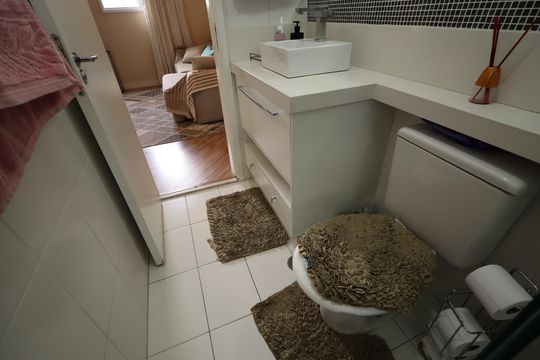 Banheiro de apartamento à venda com 2 quartos, 73m² em Jardim, Santo André