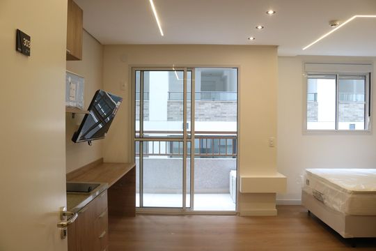 Sala/Cozinha de kitnet/studio para alugar com 1 quarto, 29m² em Perdizes, São Paulo