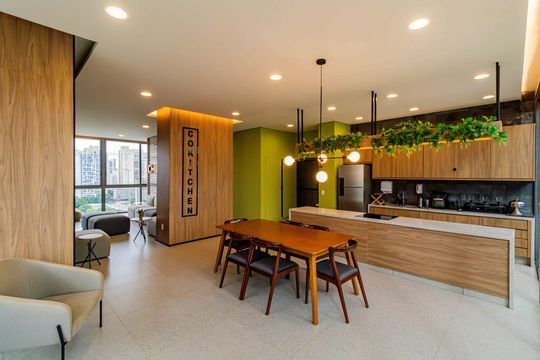 Área comum - Espaço gourmet de kitnet/studio à venda com 1 quarto, 35m² em Jardim das Acacias, São Paulo