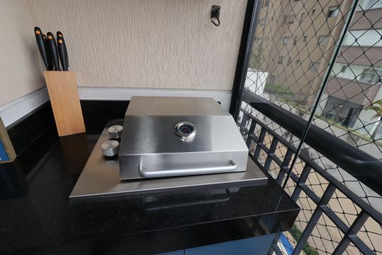 Varanda Gourmet - Churrasqueira de apartamento à venda com 3 quartos, 120m² em Jardim, Santo André