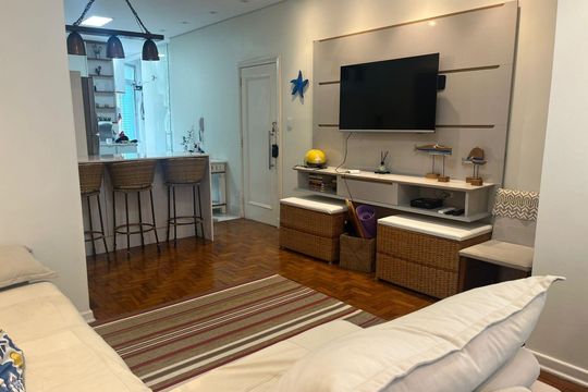 Sala de apartamento para alugar com 1 quarto, 78m² em Itararé, São Vicente