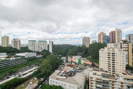 Vista da Suíte de kitnet/studio à venda com 1 quarto, 40m² em Panamby, São Paulo