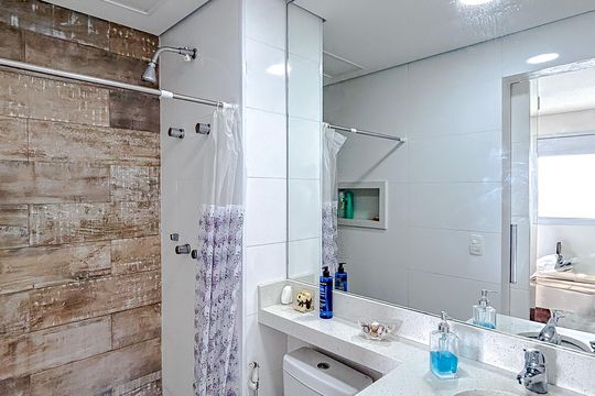 Banheiro da Suíte de apartamento à venda com 1 quarto, 45m² em Vila Gomes Cardim, São Paulo