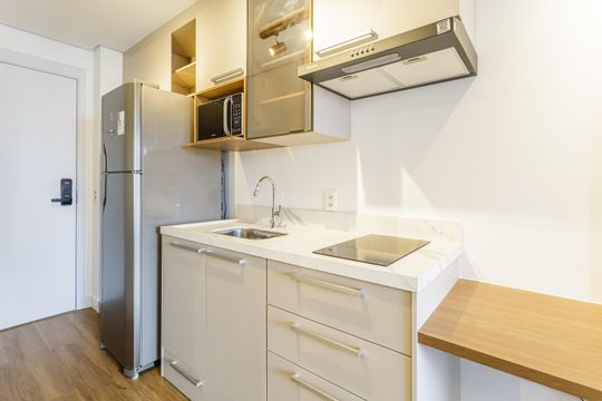 Cozinha de kitnet/studio para alugar com 1 quarto, 26m² em Planalto Paulista, São Paulo