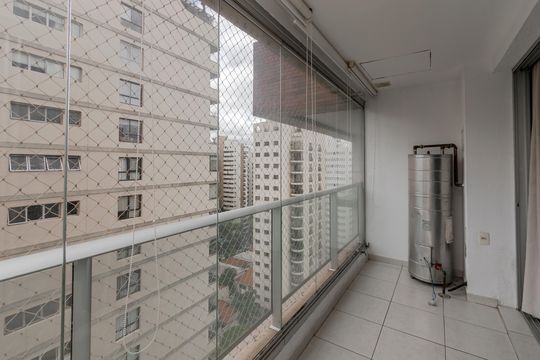 Varanda de kitnet/studio à venda com 1 quarto, 36m² em Brooklin, São Paulo