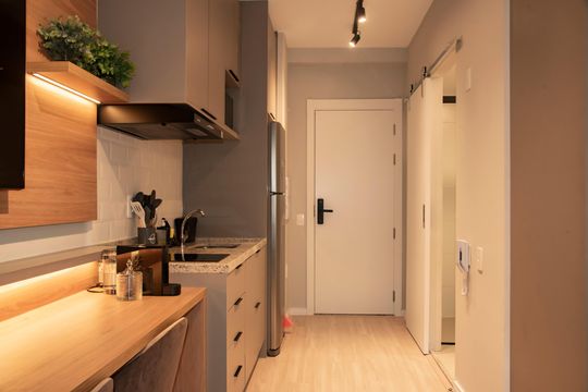 Cozinha de kitnet/studio à venda com 1 quarto, 25m² em Vila Clementino, São Paulo
