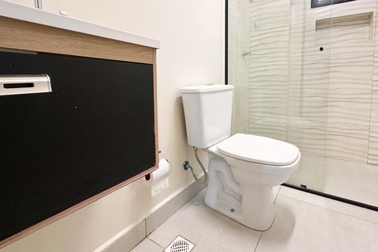 Banheiro Social de apartamento para alugar com 1 quarto, 22m² em Vila Marlene, São Bernardo do Campo