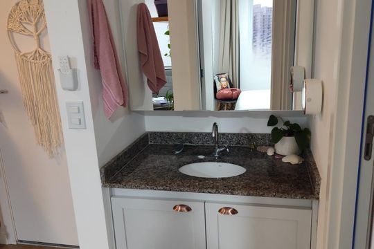 Banheiro de apartamento para alugar com 2 quartos, 36m² em Várzea da Barra Funda, São Paulo