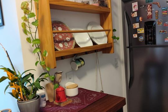 Cozinha de apartamento para alugar com 2 quartos, 36m² em Várzea da Barra Funda, São Paulo