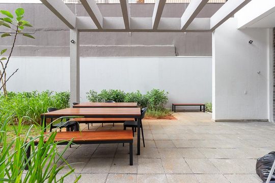 Área comum - Churrasqueira de kitnet/studio à venda com 1 quarto, 26m² em Jardim das Acacias, São Paulo