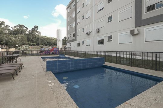 Área comum - Piscina de apartamento à venda com 1 quarto, 46m² em Mário Quintana, Porto Alegre