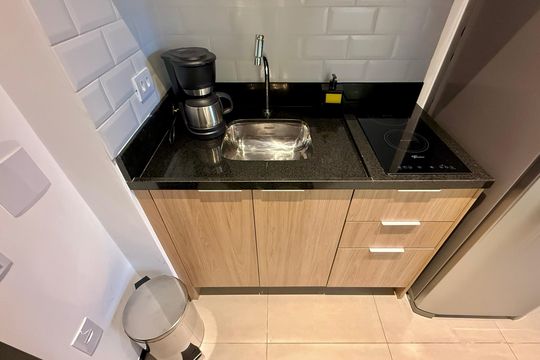 Cozinha  de kitnet/studio à venda com 0 quarto, 24m² em Santo Amaro, São Paulo