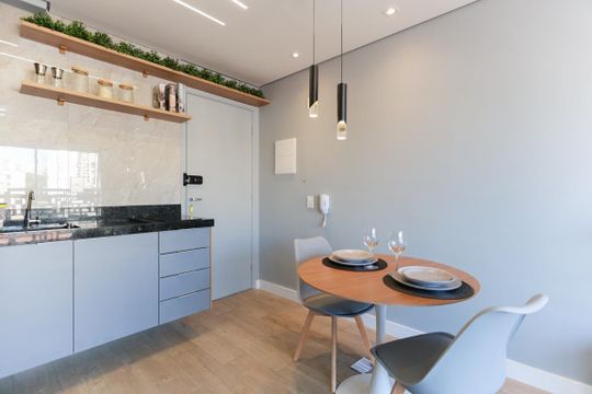 Cozinha de kitnet/studio para alugar com 1 quarto, 28m² em Tucuruvi, São Paulo