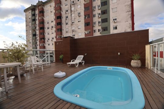 Área comum - Piscina de casa de condomínio à venda com 3 quartos, 150m² em Marechal Rondon, Canoas