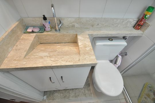 Banheiro Social de apartamento à venda com 2 quartos, 52m² em Parque Edu Chaves, São Paulo