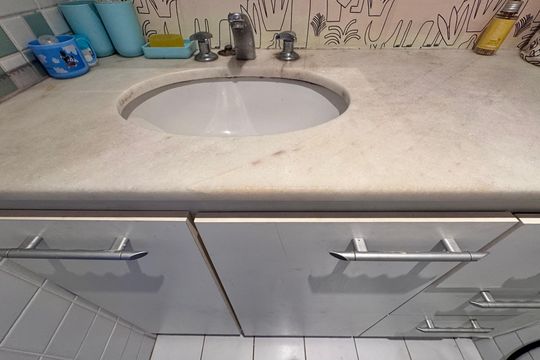 Suíte 1 - Banheiro de apartamento à venda com 3 quartos, 120m² em Recreio dos Bandeirantes, Rio de Janeiro