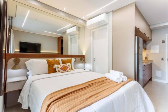 Sala/Quarto de apartamento para alugar com 1 quarto, 26m² em Pinheiros, São Paulo