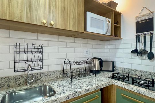Cozinha de apartamento para alugar com 1 quarto, 30m² em Jardim Paulista, São Paulo