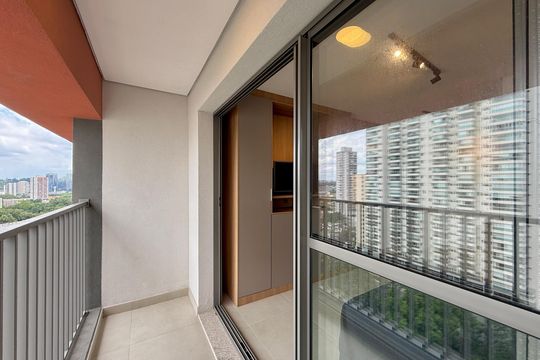 Sacada de apartamento à venda com 1 quarto, 25m² em Santo Amaro, São Paulo