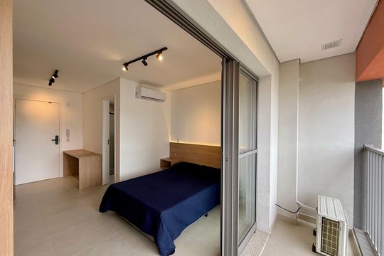 Sacada de apartamento à venda com 1 quarto, 25m² em Santo Amaro, São Paulo