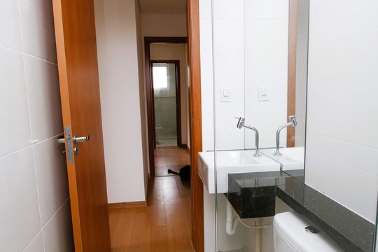 Banheiro da Suíte de apartamento à venda com 3 quartos, 150m² em Salgado Filho, Belo Horizonte