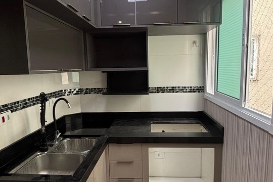 Cozinha de apartamento à venda com 3 quartos, 90m² em Campestre, Santo André
