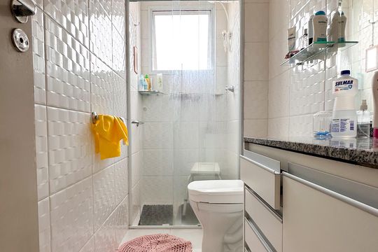 Banheiro Social de apartamento para alugar com 2 quartos, 65m² em Baeta Neves, São Bernardo do Campo