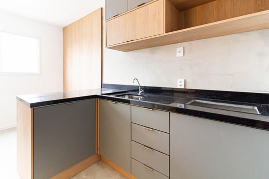 Cozinha de apartamento para alugar com 1 quarto, 26m² em Barra Funda, São Paulo